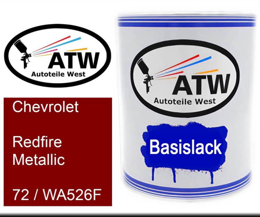 Chevrolet, Redfire Metallic, 72 / WA526F: 1L Lackdose, von ATW Autoteile West.